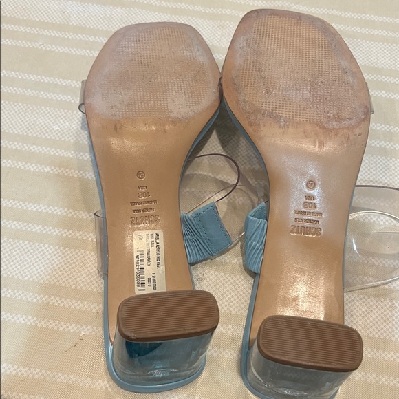 Schutz Ariella Acrylic/Sky Blue Mid Heel size 10 women’s - Picture 9 of 9